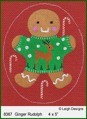 click here to view larger image of Ginger Rudolph Ornament (hand painted canvases)