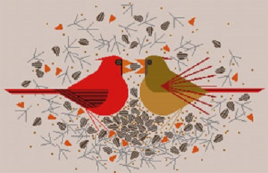 click here to view larger image of Cardinal Courtship (hand painted canvases)