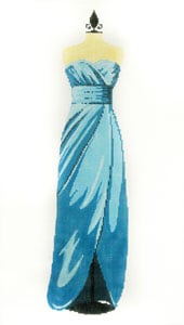 click here to view larger image of Evening Gown - Teal (hand painted canvases)