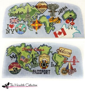click here to view larger image of International Travel (hand painted canvases)
