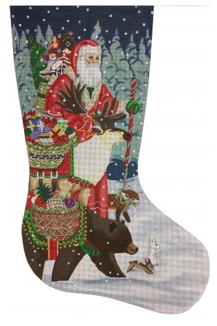 click here to view larger image of Christmas Offerings Stocking (hand painted canvases)