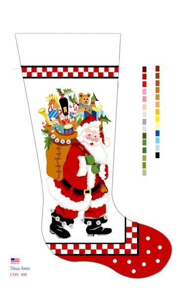 click here to view larger image of Checkerboard Board Santa - 18M (printed canvas)