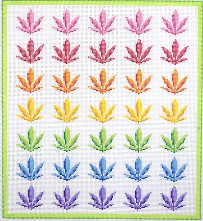 click here to view larger image of Rainbow Weed  (hand painted canvases 2)