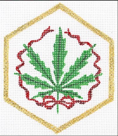 click here to view larger image of Weed Ornament  (hand painted canvases 2)