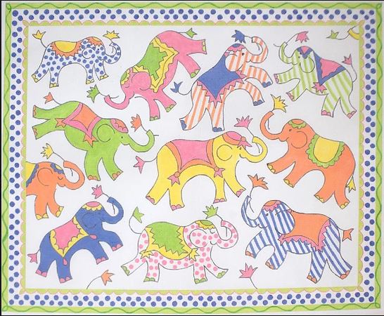 click here to view larger image of Oodles of Ellies Rug/Wall Hanging (hand painted canvases 2)