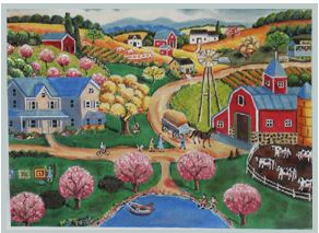 click here to view larger image of Spring at the Farm (hand painted canvases)