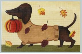 click here to view larger image of Dachshund - Fall  18M (hand painted canvases)