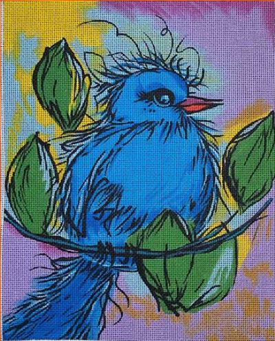 click here to view larger image of Little Blue Bird (hand painted canvases)