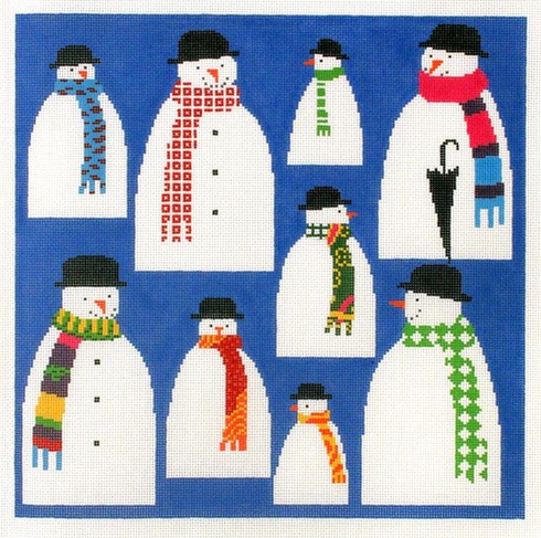 click here to view larger image of Scarf Snowmen (hand painted canvases)