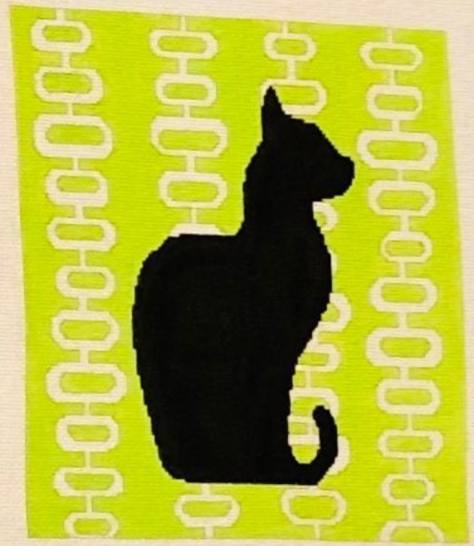 click here to view larger image of Lime Shadow Cat (hand painted canvases)