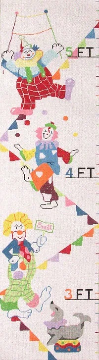click here to view larger image of Clown Growth Chart (hand painted canvases)