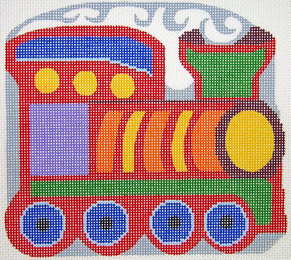 click here to view larger image of Train Pillow (hand painted canvases)