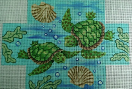 click here to view larger image of Sea Turtles Brick Cover   (hand painted canvases)
