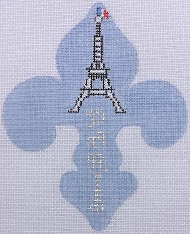 click here to view larger image of Parisian Mini Fleur-de-Lys - Eiffel Tower (hand painted canvases 2)