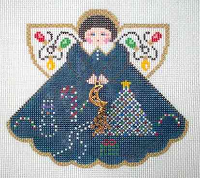 click here to view larger image of Trail of Lights Angel w/Charms (hand painted canvases)