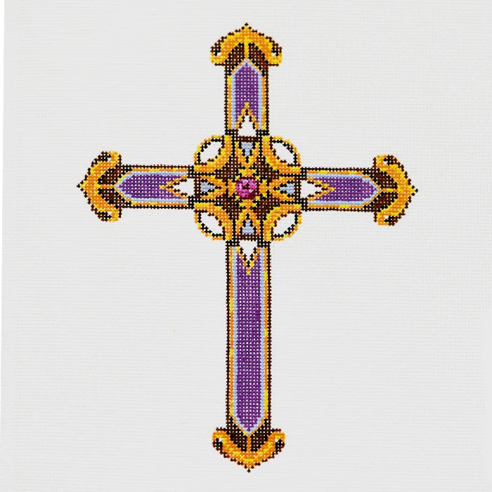 click here to view larger image of Cross - Purple (hand painted canvases)