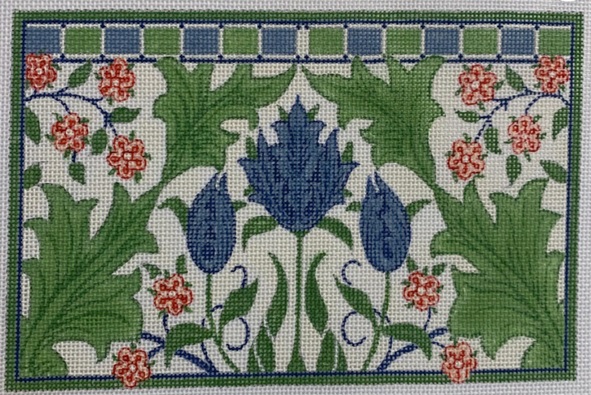click here to view larger image of William Morris Blue Tulips Needlecase (hand painted canvases)