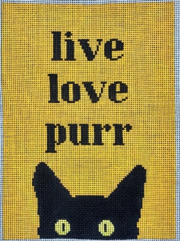 click here to view larger image of Live Love Purr (hand painted canvases)
