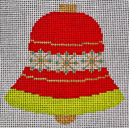 click here to view larger image of MCM Ornament - Red Bell (hand painted canvases)