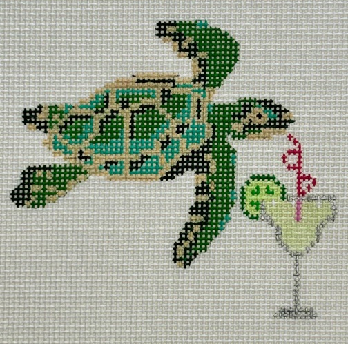 click here to view larger image of Sea Turtle and Margarita (hand painted canvases)