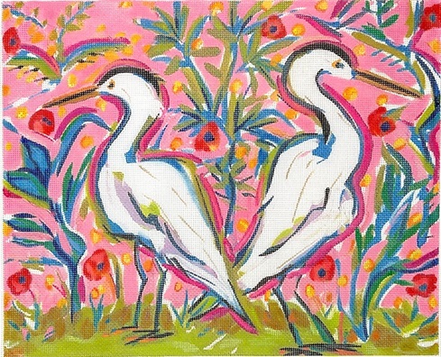 click here to view larger image of Egret Joy (hand painted canvases 2)