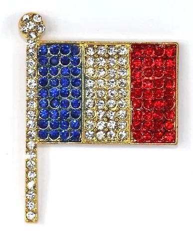 click here to view larger image of Bling-y Magnet French Flag w/Rhinestones (accessories)