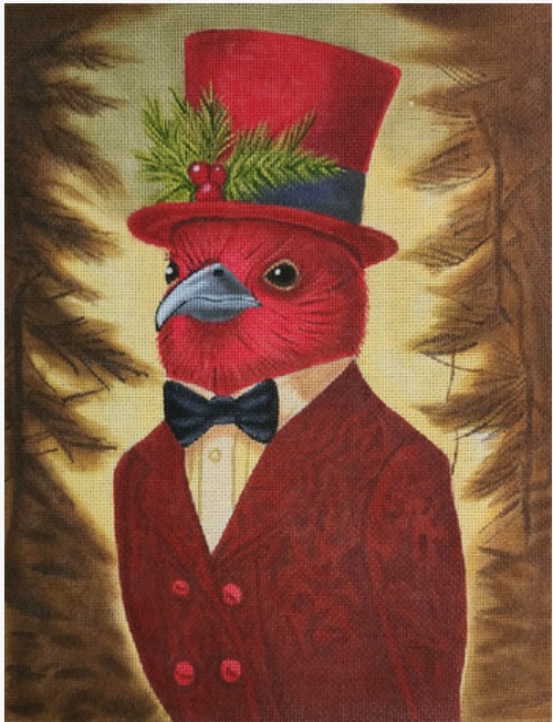 click here to view larger image of Christmas Cardinal  (hand painted canvases)