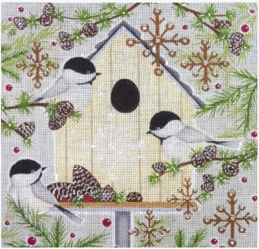 click here to view larger image of Winter Chickadees (hand painted canvases)