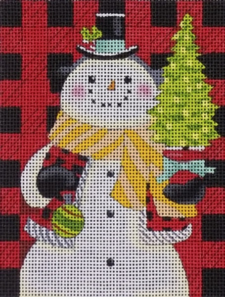 click here to view larger image of Plaid Snowman (hand painted canvases)