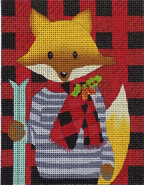 click here to view larger image of Plaid Fox (hand painted canvases)
