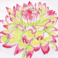 click here to view larger image of Simple Flowers - Pink/Green Mum (hand painted canvases)