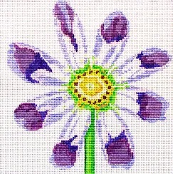 click here to view larger image of Simple Flowers - Purple Cosmos (hand painted canvases)