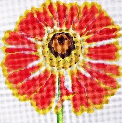 click here to view larger image of Simple Flowers - Button Flower (hand painted canvases)