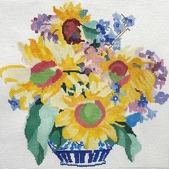 click here to view larger image of Sunflower Summer Bouquet (hand painted canvases)