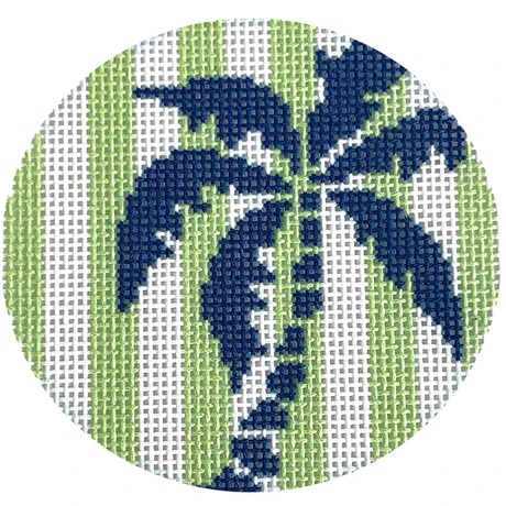 click here to view larger image of Palm Tree Stencil Round (printed canvas)
