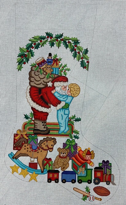 click here to view larger image of Christmas Stocking - 7344-18M (hand painted canvases)