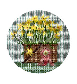 click here to view larger image of Daffodil Basket (hand painted canvases)
