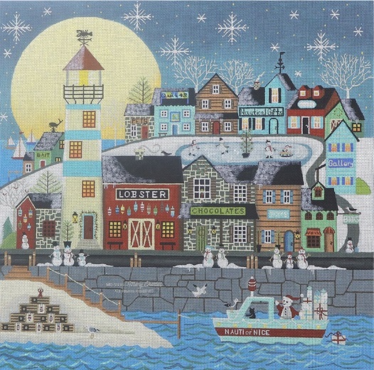 click here to view larger image of Coastal Christmas (hand painted canvases)