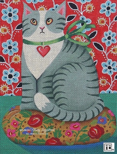 click here to view larger image of Tabby Cat (hand painted canvases)