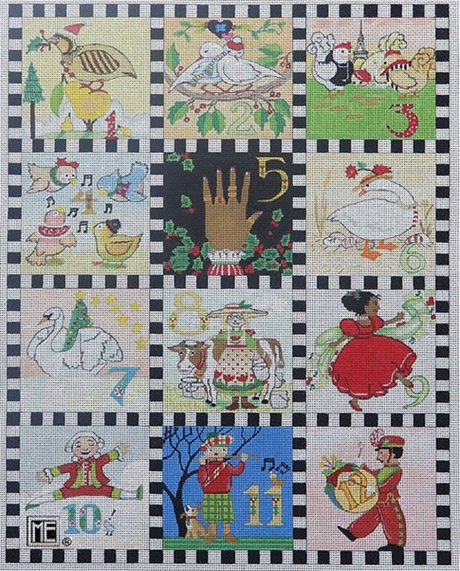click here to view larger image of 12 Days of Christmas (hand painted canvases)