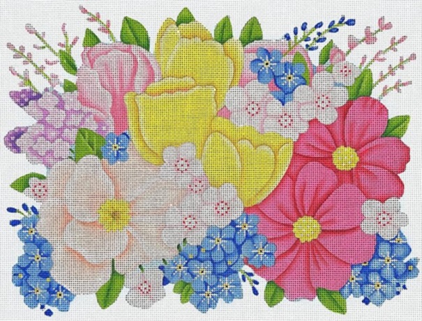 click here to view larger image of Spring Beauties Bouquet Mini (hand painted canvases)