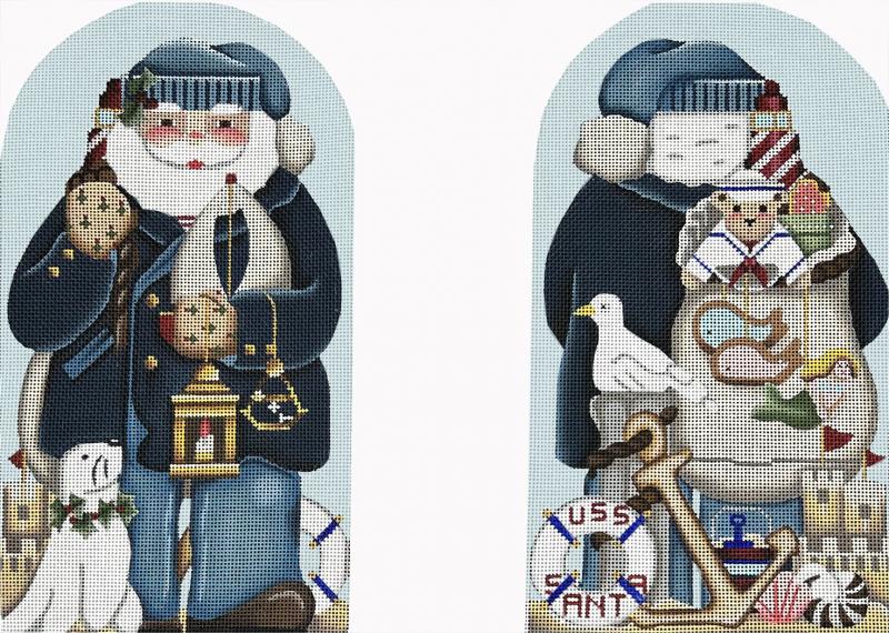 click here to view larger image of Sailor Santa 2-Sided Dome (hand painted canvases)