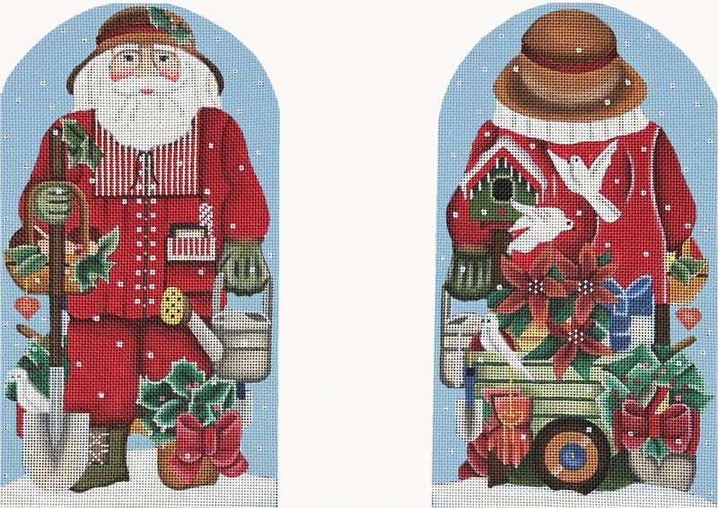 click here to view larger image of Garden Santa 2-Sided Dome (hand painted canvases)