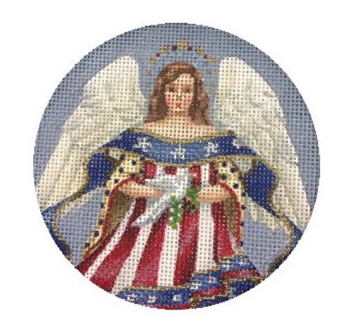 click here to view larger image of Patriotic Angel Ornament (hand painted canvases)