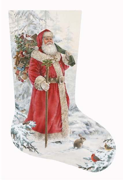 click here to view larger image of Wilderness Santa Stocking Right Facing - 13M (hand painted canvases)