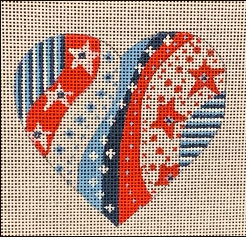 click here to view larger image of Hearts With Stars  (hand painted canvases)