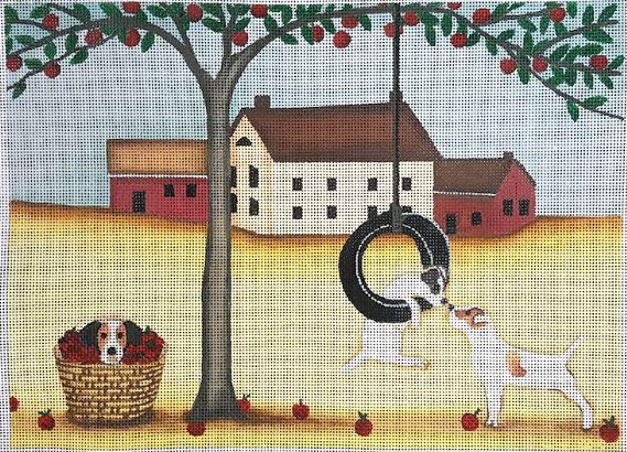 click here to view larger image of Jack Russell Terriers Apple Harvest (hand painted canvases)