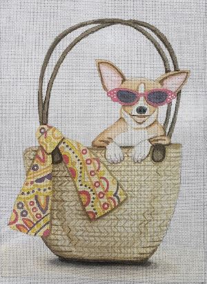 click here to view larger image of Chihuahua in a Purse (hand painted canvases)