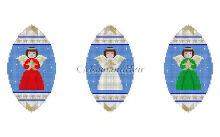 click here to view larger image of Angels Triad Ornament (hand painted canvases)