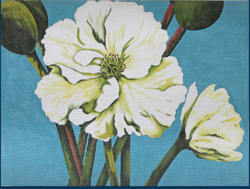 click here to view larger image of White Poppy Delight (hand painted canvases)